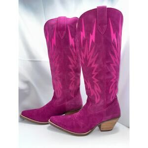 DINGO Ladies Fuchsia DI597 Thunder Road Leather Boots 9.5 Women Tall